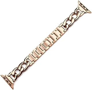 Replacement Band Compatible with Apple Watch 41mm / 40mm / 38mm, Stainless Steel Metal Linked Strap for Apple Watch Series 8 7 6 5 4 3 SE, 41mm/40mm/38mm