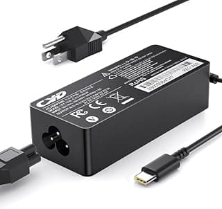 سي واي دي شاحن لاب توب بي 65 واط USB نوع C متوافق مع لابتوب لينوفو ثينك باد جوجل كروم بوك بيكسل ايسر سامسونج اسوس ديل سلك امدادات الطاقة أسود عدد 1