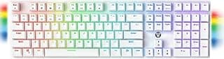 FANTECH MAXFIT108 MK855 RGB White color red switch ميكانيكال كيبورد اصدار الفضاء