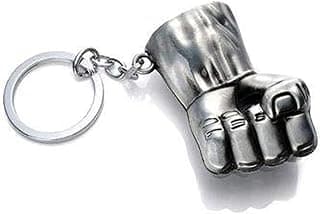 Metal Hulk Fist Key Chain Silver
