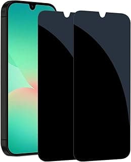 اسكرينة حماية للخصوصية متوافقة مع سامسونج Galaxy A26 / سامسونج Galaxy A16، زجاج مقسى [مضاد للتوهج] [تغطية كاملة HD] [مقاوم للخدش] [صلابة 9H] (عبوة 2)