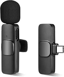 ميكروفون لاسلكي KX 3177 بمشبك، توصيل وتشغيل، أسود، USB