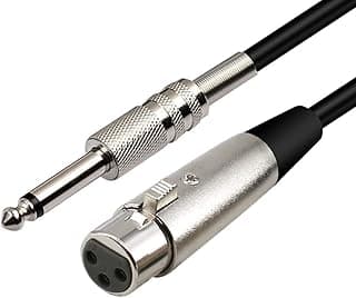 كابل ميكروفون XLR 3-Pin أنثى إلى 1/4 بوصة ستيريو، 3 متر، اللون: أسود