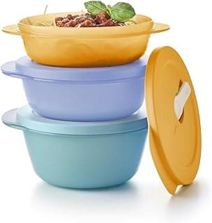 Essentials Store, Serve & Go Medium 3 Piece Bowl Set - Food Storage - Durable & Portable Container - Great for Preparing & Serving - Keep Food Fresh - Easy to Stack - Air Tight Lid