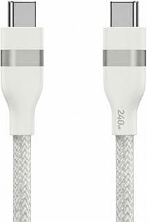 USB C to USB-C Cable 240W, Braided with Recycled Material, Compatible with iPhone 15/16/17, MacBook, iPad, Beige (3 Feet)