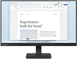 شاشة لينوفو FHD موديل L24-4e مقاس 23.8 بوصة 1920 × 1080 IPS بمعدل تحديث 100Hz 4ms و99% بإضاءة ار جي بي، لون أسود