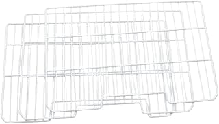Wire Shelving Set of 3, Compatible with Toshiba 14 and 16 Feet 2 Doors, White 2nd and 3rd Shelf Bearing 8mm Thickness