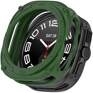 Fekra TPU Case Compatible with Galaxy Watch Ultra/Ultra 2 (2025) 47mm Bumper All-Around Cases Shockproof Protective Bumper Cover Protective Case Designed for Samsung Galaxy Watch 7/8 Ultra (Green)