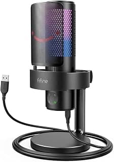 A9 USB RGB LED Light Desktop Microphone, Black