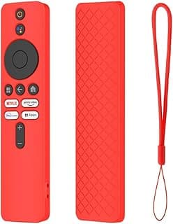 جراب حماية قطعة واحدة لـ شاومي Mi TV Box S الجيل الثاني، غطاء حماية ضد الصدمات لريموت Mi TV Stick (أحمر)