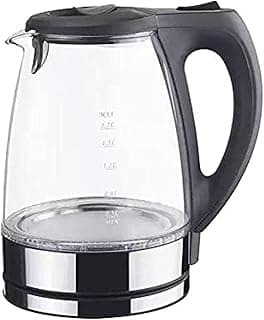 Electric Kettle, 2.0L Glass Water Boiler, 1500W with Stainless Steel Filter, Auto Shut-Off, Heat Insulation Handle, Boil-Dry Protection (Black)
