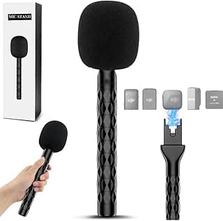 MOCKING BIRD Handheld Wireless Mic Handle with Windproof Foam | Microphone Holder for Vlogging, Interviews, Podcasts & Content Creation | Mini Mic Adapter Stand for All Lavalier Mics