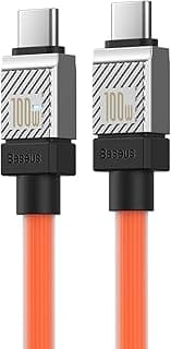 كابل شحن سريع جداً Coolplay Series بقوة 100 وات وطول 2 متر يدعم PD3.1 و QC4.0 بمنفذ USB-C إلى USB-C لهواتف ابل ايفون 15، 15 برو ماكس، سلسلة ماك بوك، ايباد برو اير، ايربودز، وشاشات ابل برو (برتقالي)
