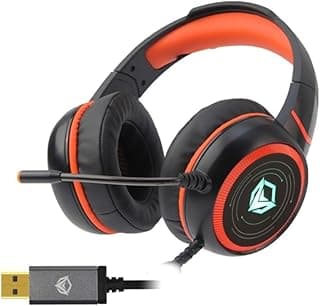 سماعة MT-HP030 داخل الأذن سلكي العاب هاي فاي للرأس 7.1 HP030 من ميشن - و للأذن بنظام صوت محيطي واضاءة خلفية ليد مع ميكروفون للكمبيوتر الشخصي واللاب توب - اسود أسود
