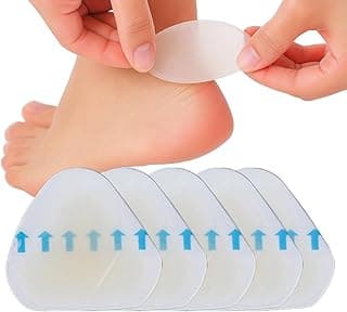 ِAmazingEGP | Gel Blister Pads for Heel Protection, Ultra-Thin Transparent, Soft Breathable Material, Water-Resistant Adhesive, 37 × 55 mm (L, 5, Piece)