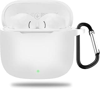Silicone Case Compatible with Huawei Freebuds SE 2 Earbuds, Soft Silicone Protective Case Cover, Shockproof Sleeve with Carabiner (White)