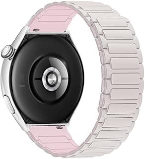 سوار سيليكون مغناطيسي 18mm لهواوي Watch GT 6 41mm/Watch5 42mm/GT 5 Pro 42 mm/GT 5 41mm/GT4 41 mm، سوار بديل مغناطيسي لـ Garmin Venu 3S/Fossil Gen 6 نسائي