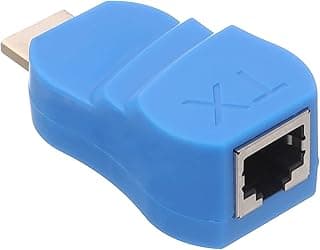 موسع إشارة HDMI عبر كابل LAN إيثرنت cat5e/6e موديل kx1827، مسافة نقل 30 متر، يدعم 4K - أزرق