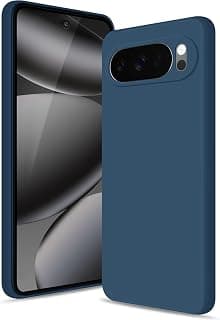 جراب لهاتف Google Pixel 10 Pro XL، جراب سيليكون عالي الجودة، ملمس ناعم كالحرير، حماية كاملة للجسم، بطانة داخلية ناعمة من المايكروفايبر مضادة للخدش (أزرق)