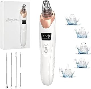 Professional Blackhead Remover Vacuum Pore Cleaner Facial Suction Device 3 Adjustable Levels USB Rechargeable Acne Extractor Kit 5 Probes Stainless Steel Tools Deep Cleansing Skin Care Device