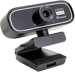 كاميرا ويب WB-1080 بدقة Full HD 1080P، مع ميكروفون مدمج، تصحيح الإضاءة، تقليل الضوضاء، USB 2.0، تشغيل فوري، مع حامل ثلاثي القوائم