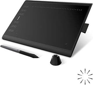 تابلت رسم جرافيك انسبيروي H1060P من هيون، قلم لمس بحساسية الضغط 8192 وبدون بطارية و12 مفتاح للتشغيل السريع مع امكانية التخصيص، تابلت للفنون الرقمية بشاشة 10× 6.25 بوصة، متوافق مع ماك وويندوز واندرويد