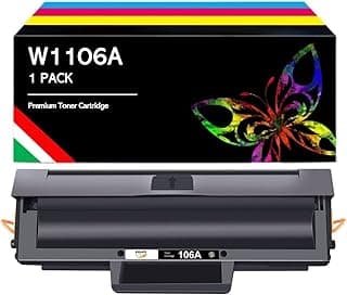 حبر متوافق مع اتش بي 106A W1106A مع رقاقة خرطوشة ليزر 107A 107R 107W لـ MFP 135a 135r 135w 135wg 137fnw 137fwg (1 اسود)