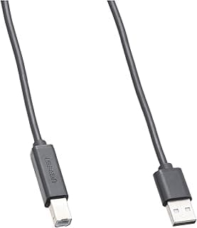 كابل طابعة USB 2.0 kx 2503 ذكر إلى ذكر لطابعة كانون ايبسون واتش بي وجيانج ليبل من كيندكس، 1.5 متر - أسود
