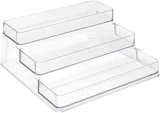Alipis Clear Riser Display Tiered Display Shelf 3-tier Perfume Stand Mini Makeup Cosmetic Bottle Organizer Container for Lipsticks Nail Polish Bottles