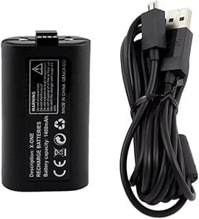 بطارية وحدة تحكم متوافقة مع Xbox One/Series X S مع كابل شحن Micro USB بطول 2.70 متر، طقم بطارية قابلة للشحن، SB02 2400mAh