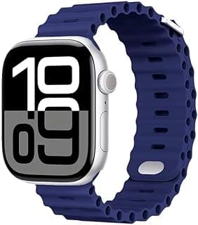 سوار Ocean متوافق مع ساعة ابل Ultra 2 مقاس 49mm 46mm 45mm 44mm للرجال والنساء، سوار سيليكون رياضي قابل للتعديل مع إبزيم لساعة iWatch Ultra 2 Series 10 9 8 7 6