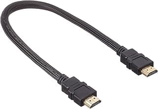 كابل HDMI ذكر إلى HDMI ذكر طراز Kx2372 بسلك نايلون مضفر إصدار 2.1 بطول 40 سم من كيندكس، لون أسود