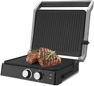 2000W Healthy Electric Grill Non Stick with Heat Control and 180° Open – Ideal for Indoor Roasting & Grilling 12 Months Warranty