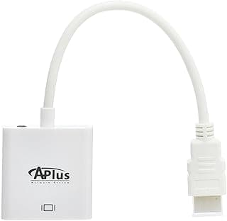 كابل فاصل صوت وفيديو Aplus AB-33H HDTV إلى VGA + AV – ديجيتال فاخر، نحاس خالي من الأكسجين، نقل إشارة سريع، 0.25 متر، أبيض