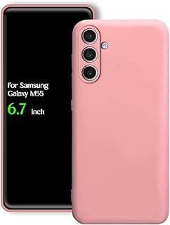 For Samsung Galaxy M55 Silicone Back Color Cover, Camera Protection From Shocks From TPU Compatible For Samsung Galaxy M55 (6.7") (Rose)