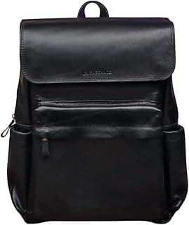 N-Elegance Premium Genuine Leather Laptop & Business Bag – Stylish Durable and Perfect for Work or Travel Black, M