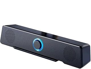 مكبر صوت ساوند بار للكمبيوتر - (6 واط) 3 واط × 2.0 قنوات - مقبس 3.5 ملم + يعمل بمنفذ USB للاب توب والكمبيوتر المكتبي (S7-اسود)