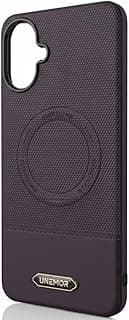 Premium faux leather back cover with a classic design, shock-resistant, compatible with Samsung A07 (Purple)