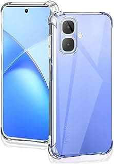 جراب متوافق مع Infinix Smart 10 شفاف من السيليكون TPU مع حماية كاملة للكاميرا وزوايا معززة