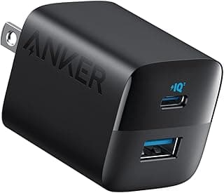 شاحن من أنكر بتقنية USB، متوافق مع آيفون وماك بوك اير والهواتف الذكية والأجهزة اللوحية، بمنفذين