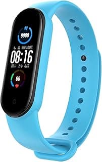 سوار سيليكون بديل جيد التهوية متوافق مع شاومي Mi Band 3 & Mi Band 4 - سوار رياضي قابل للتعديل - أزرق سماوي