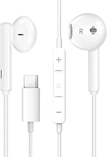 سماعات للأذن والرأس USB نوع سي سلكية مغناطيسية لسامسونج جالاكسي S21 ألترا شبكة جيل خامس 5G وموبايل جالاكسي S20 FE نوت 20 بيكسل 5، بصوت ستيريو ونظام هاي فاي ومحول رقمي تناظري وميكروفون (أبيض)