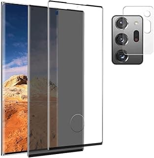 GOLDBLACK [2+1 Pack] For Samsung Galaxy Note 20 Ultra 5G Tempered Glass Screen Protector (privacy+HD）and Glass Camera Lens Film, HD Clear No bubbles, Fingerprint Unlock Support 9H Hardness (6.9inch)