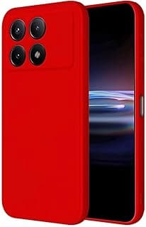 Case for Poco X6 Pro 5G Protective Case, (6.67 Inches) Liquid TPU Silicone Mobile Phone Case with Drop Protection Silicone Cover China Red