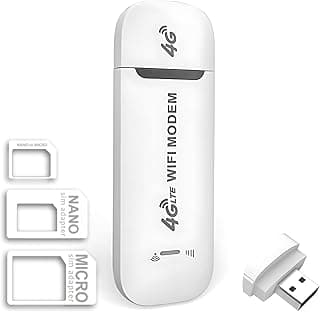 Mini Portable Wifi 4G LTE Dongle Sim Modem, USB Plug, Wireless Router with SIM Card Slot Support, Portable Travel Hotspot Support LTE B1/B3/B7/B8/B20/B38/B40/B41 With SIM card slot