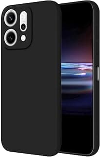جراب لهاتف Oppo Reno 14 5G، جراب سيليكون سائل TPU للهاتف المحمول (6.59 بوصة) مع غطاء سيليكون للحماية من السقوط (أسود)