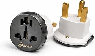 محول فيش سفر عالمي ثلاثي الاستخدام - عبوة من قطعتين | 13A 250V | توافق عالمي | تصميم مدمج وآمن - فيش بريطاني إلى متعدد الدول
