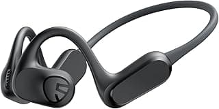 سماعات مفتوحة الأذن RunFree Lite، سماعات توصيل هوائي مع ميكروفون، تعريف 16.2 مم، 17 ساعة، مع طوق رأس، سماعات بلوتوث 5.3 للرياضة للجري/العجل/الجيم/التسلق (أسود)