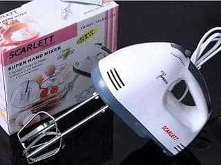 Super Hand Mixer, White, 7-Speed Electric Whisk with Dough Hook, Egg Beater for Baking, Kitchen Hand Mixer
