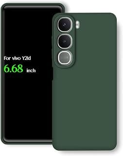 For vivo Y21d Silicone Back Color Cover, Camera Protection From Shocks From TPU Compatible For vivo Y21d (6.68") (Dark Green)